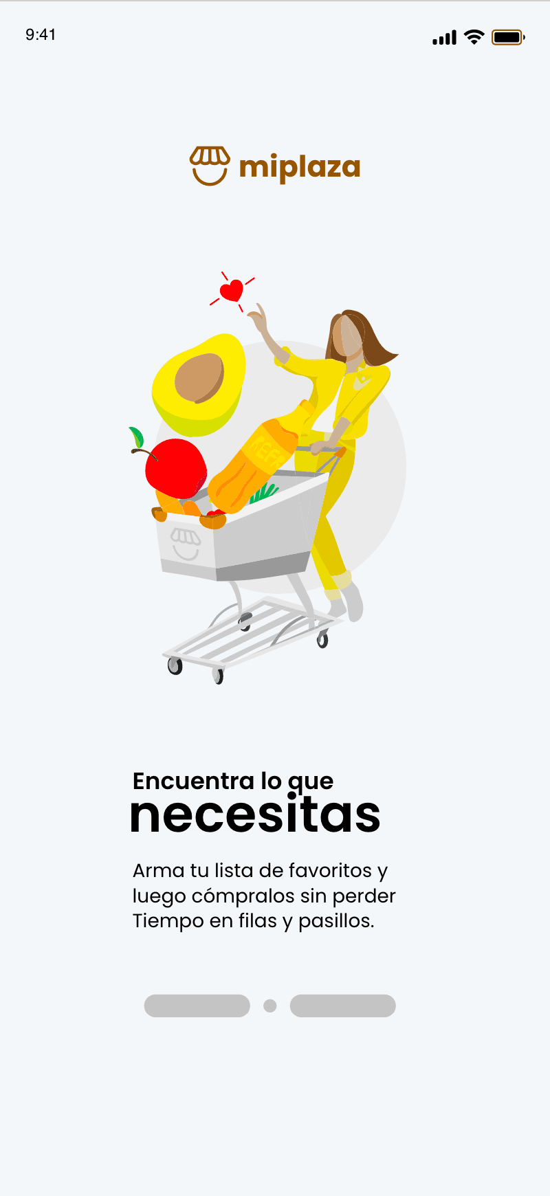 Mi Plaza onboarding screen